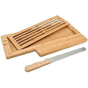 Tabua para Pães Migalheira de Bambu com Faca Ecokitchen