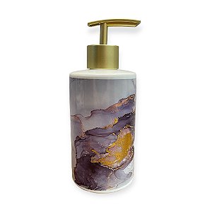 Porta Sabão Liquido Dispenser Detalhe Dourado Dolce Home