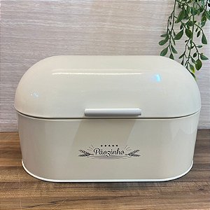 Porta Pão Metal Retro Creme Dolce Home
