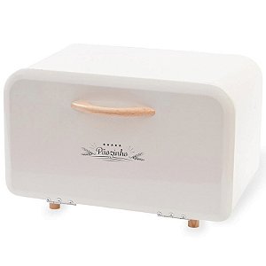 Porta Pão Metal Forninho Retrô Offwhite Creme Dolce Home