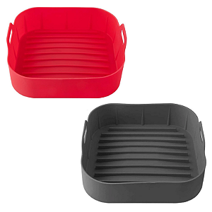 Cesta Silicone Air Fryer Quadrada 20,5x20,5x5,5cm Dolce home