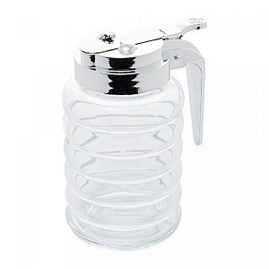 Meleira Porta Mel de Vidro com Tampa de Plástico Cromada 280ml Lyor