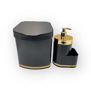 Kit Cozinha Bancada C/ Lixeira e Porta Detergente Future 2pçs