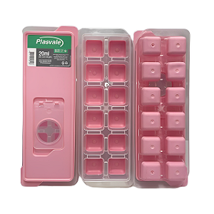 Forma para Gelo Geladeira Silicone Plasvale com Tampa