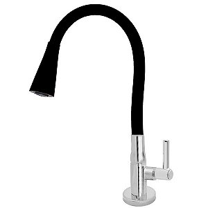 Torneira Gourmet Multidirecional Egaplast Preto Cromado