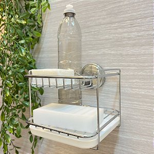 Porta Detergente Sabão Branco Cromado / Preto Fosco Future Parafusar