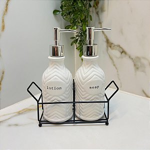 Kit Banheiro Bancada 350ml C/ Bandeja 3Pçs Dolce Home