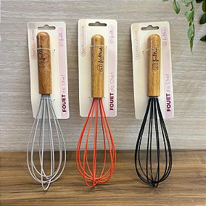 Batedor de Ovos Fouet Bambu com Silicone 25 cm
