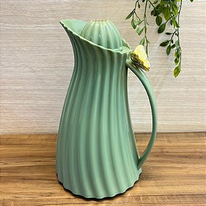 Bule Garrafa Termica Chá / Café Borboleta verde Menta com Dourado 1L