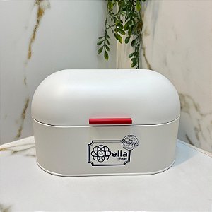 Porta Pão Metal Puxador Vermelho Dolce Home