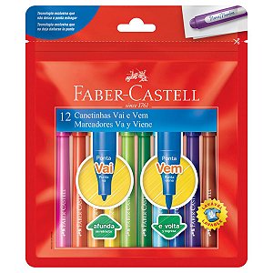 Canetinha Hidrográfica Faber Castell Vai e Vem 12 Cores