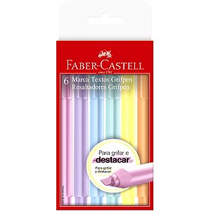 Conjunto Marca Texto Faber Castell Grifpen 6 Cores Pastel