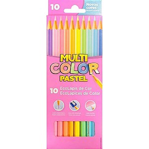 Lápis de Cor Multicolor Pastel 10 Cores