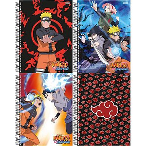 Caderno Espiral Capa Dura Universitário 10 Matérias (160 Folhas) São Domingos Naruto Shippuden