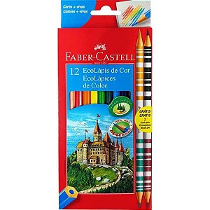 Faber-Castell Lápis de Cor 12 Cores 3 Caras e Cores - Mundo do