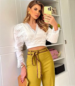 CAMISA CROPPED LUCY - OFF WHITE