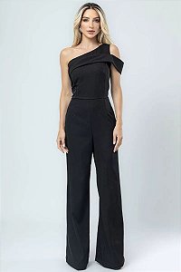 MACACÃO UM OMBRO PANTALONA MISSES - PRETO