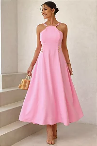 VESTIDO MIDI GRAZIELA COM BOTÕES - ROSA