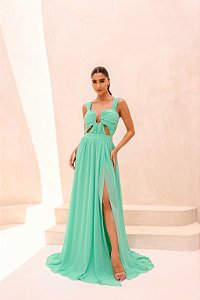VESTIDO ATENAS LONGO VERDE ESMERAL