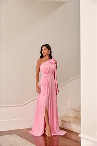 VESTIDO LONGO FENDA ROBERTA - ROSA