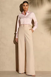 CALÇA ALICE ALFAIATARIA 2 BOTÕES - BEGE