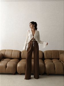 CALÇA CHLOE ALFAIATARIA PANTALONA SOUL - BROWN