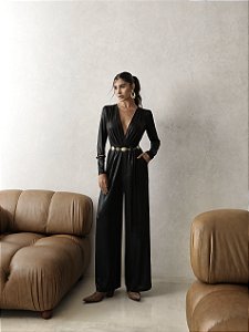 MACACÃO LAMÊ SHINE BOHO - PRETO