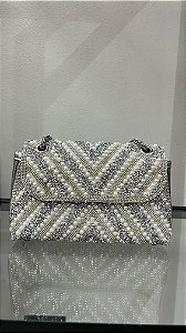 BOLSA GLAM PEDARIAS E PÉROLAS - PRATA