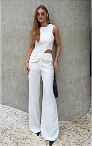 CONJUNTO ANNA ALFAIATARIA DETALHE BOTÃO - OFF WHITE