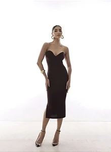 VESTIDO LUCY MIDI T.Q.C - MARROM