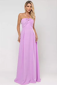 VESTIDO KETLYN LONGO FRENTE ÚNICA -  LILÁS