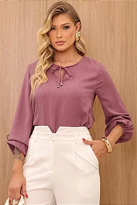 BLUSA ELIS MANGA LONGA COM PONTEIRA - UVA