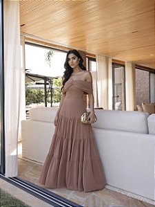 VESTIDO KELLYN OMBRO A OMBRO - ROSA SECO