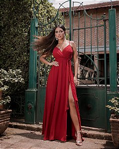 VESTIDO BEATRIZ FRANZIDO BUSTO - MARSALA