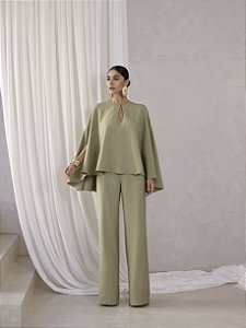 CONJUNTO IRLANDA BLUSA GOTA - VERDE PISTACHE