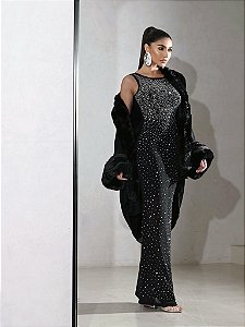 VESTIDO LONGO BRILHO FUTURE WINTER SOUL - PRETO