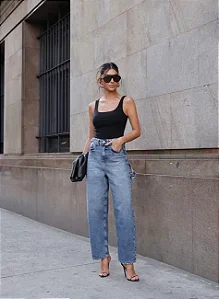 CALÇA JEANS BALLON THAMY ESCURO