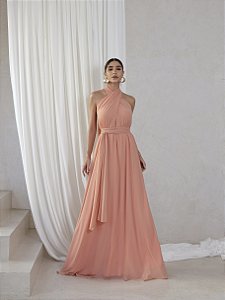 VESTIDO DE FESTA LONGO COM CALDA GISELE - SALMÃO