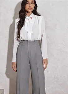 CAMISA COM LAÇO RENATA - OFF WHITE