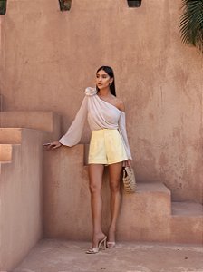 SHORTS LINHO RAMI BARRA ITALIANA - CAMOMILA