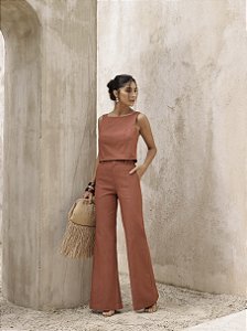 CONJUNTO BLUSA FIVELA - TERRACOTA