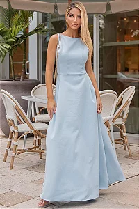 VESTIDO ELIZA LONGO MILANO - AZUL CLARO