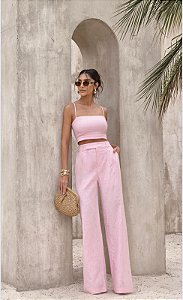 CALÇA DUBAI PANTALONA LINHO - ROSA