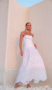 VESTIDO LONGO LAISE SEM ALÇA - OFF WHITE