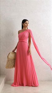 VESTIDO FE FESTA SIMONE COM CALDA - ROSA