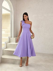 VESTIDO LAYS MIDI LAÇO - LILÁS