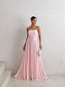 VESTIDO DE FESTA SUMMER LONGO T.Q.C. - ROSA