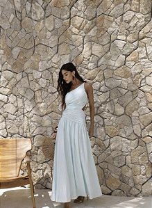 VESTIDO LISTRAS COM BORDADO - VERDE MENTA