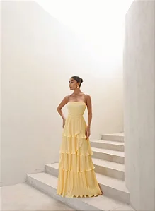 VESTIDO ESPANHA LONGO T.Q.C CAMADAS - CAMOMILA