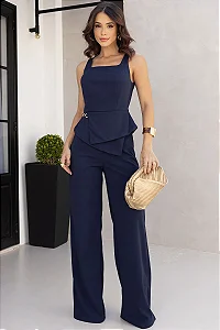 CONJUNTO RUTE CALÇA COM BLUSA ZÍPER - AZUL MARINHO